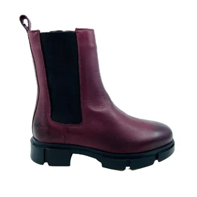 Bos. & Co. Women Lock Zip Up Boot In Bordeaux/black In Multi