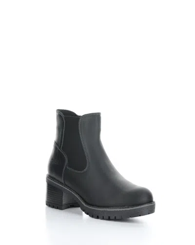 Pre-owned Bos. & Co. Women's Mercy Side-zip Elasticated Ankle Boot In Black Leather