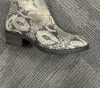 Bos. & Co. Women's Snake Print Ankle Boot In Gray In Grey