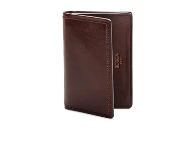 Bosca Dolce Collection - Full Gusset Two-pocket Card Case W/ I. D. Credit Card Wallet Dark Brown: One Size