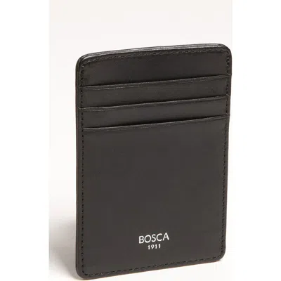 Bosca Leather Money Clip Card Case In Black
