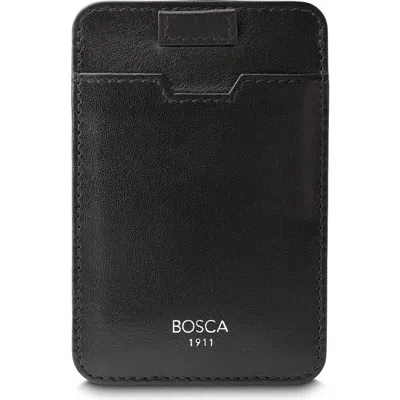 Bosca Nappa Vitello Pull Tab Card Case In Black