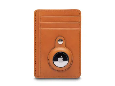 Bosca Old Leather Airtag 7 Pocket Id Card Case In Saddle
