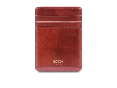 Bosca Old Leather Collection - Deluxe Front Pocket Wallet Bi-fold Wallet Cognac Leather: One Size In Brown