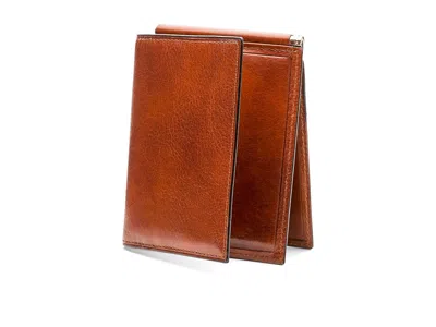 Bosca Old Leather Collection - Money Clip W/ Pocket Wallet Amber: One Size In Brown