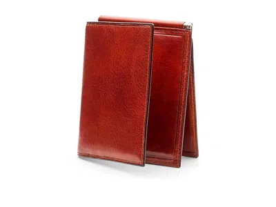 Bosca Old Leather Collection - Money Clip W/ Pocket Wallet Cognac Leather: One Size In Brown