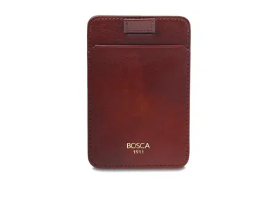 Bosca Old Leather - Pull Tab Card Case Wallet Handbags Dark Brown: One Size