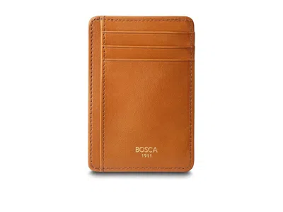 Bosca Old Leather - Seven-pocket Id Rfid Card Case Wallet Handbags Saddle: One Size In Yellow