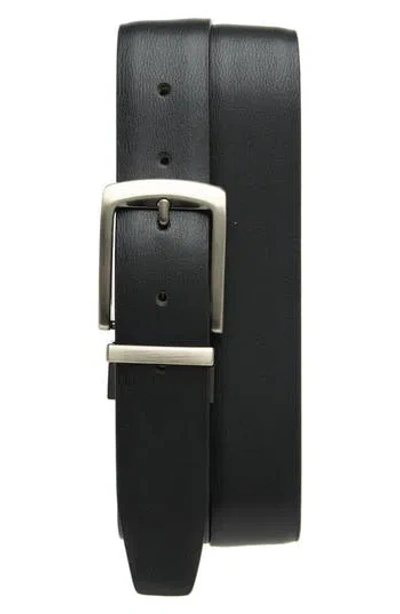 Bosca Reversible Leather Belt In Black/tan