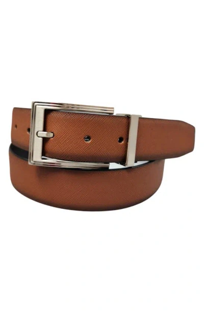 Bosca Reversible Smooth Leather Belt In Tan/ Blak