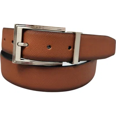 Bosca Reversible Smooth Leather Belt In Tan/blak