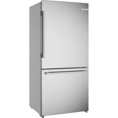 Bosch 100 Series 33" Bottom Freezer Refrigerator In Stainless Steel