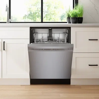 Bosch 100 Series Kitchen Package With Electric Range In Stainless Steel;black