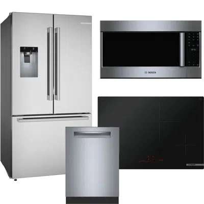 Bosch 500 Series Kitchen Package With Induction Cooktop In Black