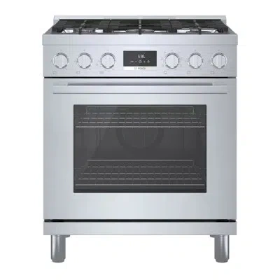 Bosch 800 Series 30" 4 Cu. Ft. Freestanding Dual Fuel Range With True European Convection In Stainless Steel