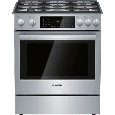 Bosch 800 Series 30" 4.6 Cu Ft. Slide-in Dual Fuel Range With 18k Btu Burner In Stainless Steel