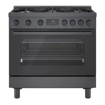 Bosch 800 Series 36" 3.7 Cu. Ft. Freestanding Dual Fuel Range With True European Convection In Black