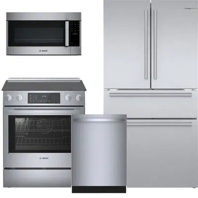 Bosch 800 Series Kitchen Package With Electric Range In Silver