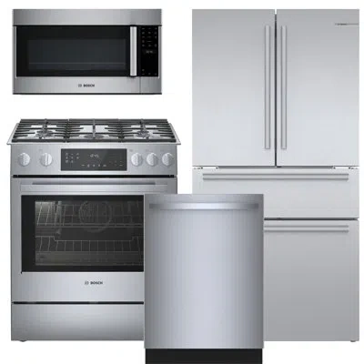 Bosch 800 Series Kitchen Package With Gas Range In Silver