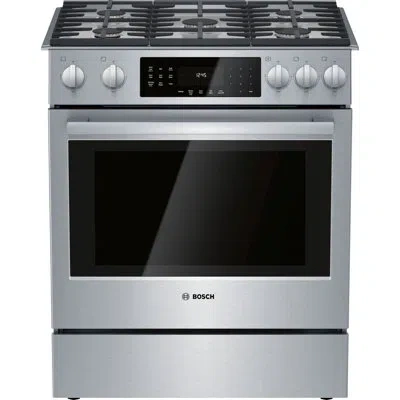 Bosch Benchmark Series 30" 4.8 Cu Ft. Slide-in Gas Range In Stainless Steel