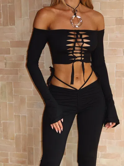 Outcast Henley Long Sleeve Top Black