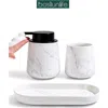 Bosilunlife Marble 3-piece Bathroom Set Sustainable Ceramic
