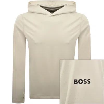 Boss Athleisure Boss Active Zip Hoodie Beige In Neutral