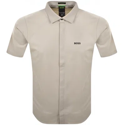 Boss Athleisure Boss B Excurse S Short Sleeve Shirt Beige In Neutral