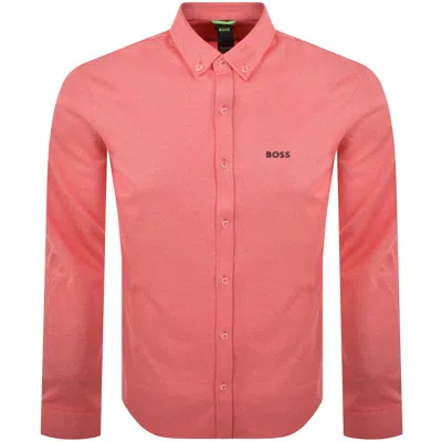 Boss Athleisure Boss B Motion Long Sleeve Shirt Red In Pink