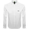 Boss Athleisure Boss B Motion Long Sleeve Shirt White In White