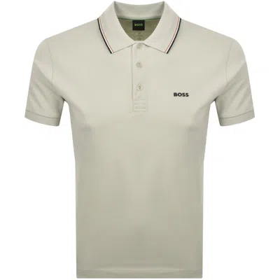 Boss Athleisure Boss Birdie Paule Polo T Shirt Beige In Gray