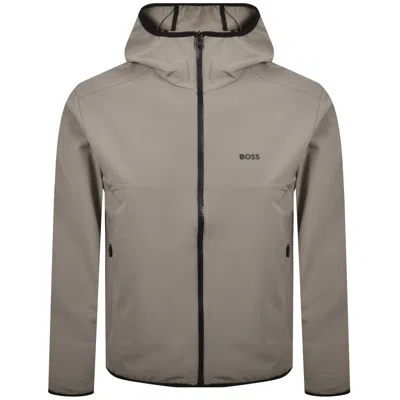 Boss Athleisure Boss Commuter Pro Hooded Jacket Beige In Gray