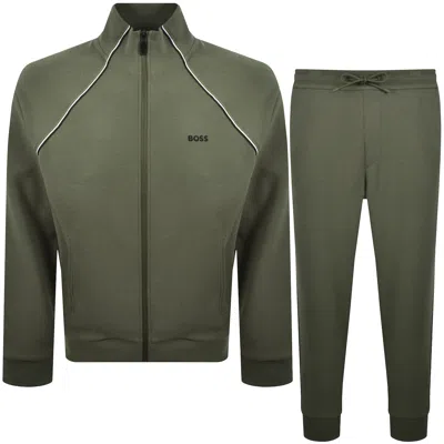 Boss Athleisure Boss Contrast Piping Tracksuit Set Green