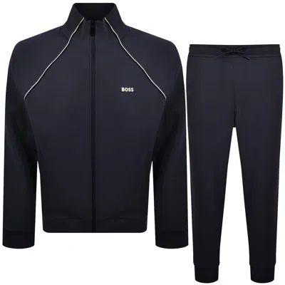 Boss Athleisure Boss Contrast Piping Tracksuit Set Navy In Blue