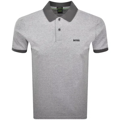 Boss Athleisure Boss Dot Print Polo T Shirt Grey In Gray