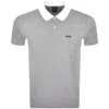 Boss Athleisure Boss Dot Print Polo T Shirt Light Grey In Gray