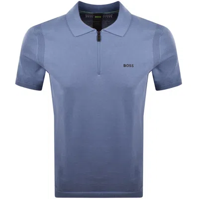 Boss Athleisure Boss Ever X Knit Polo Jumper Blue