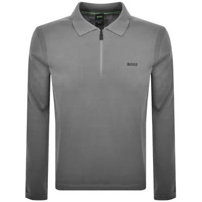 Boss Athleisure Boss Ever X Knit Polo Jumper Grey In Gray