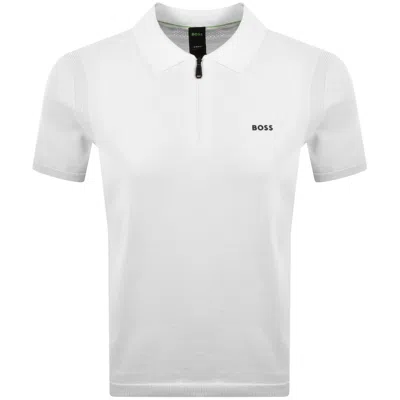 Boss Athleisure Boss Ever X Knit Polo Jumper White