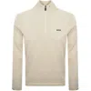 Boss Athleisure Boss Ever X Quarter Zip Jumper Open White In White