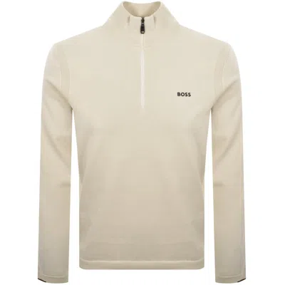 Boss Athleisure Boss Ever X Quarter Zip Jumper Open White