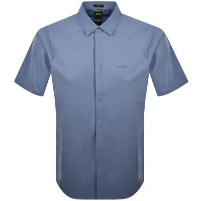 Boss Athleisure Boss Excurse Short Sleeve Shirt Blue