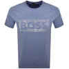 Boss Athleisure Boss Globe Logo T Shirt Blue In Blue