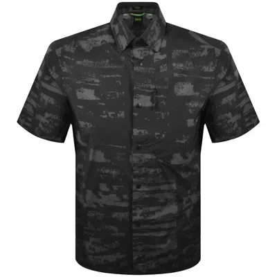 Boss Athleisure Boss Globe Print Short Sleeved Shirt Black