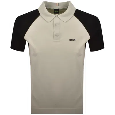Boss Athleisure Boss Goc Swing Knit Polo Beige In Multi