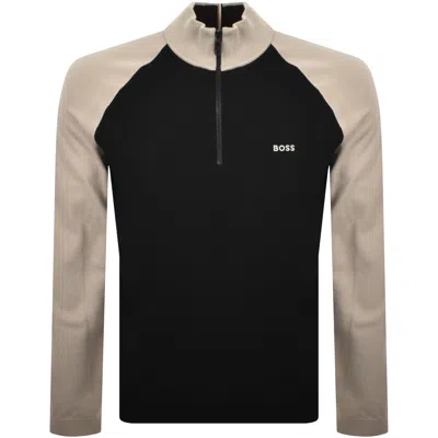 Boss Athleisure Boss Goc Swing Quarter Zip Knit Jumper Black In Multi
