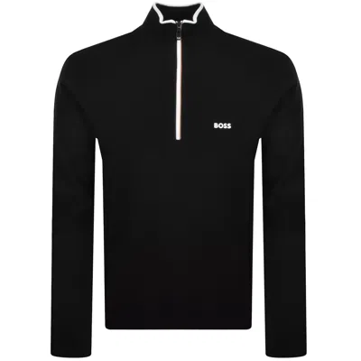 Boss Athleisure Boss Hydro Quarter Zip Knit Jumper Black