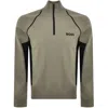 Boss Athleisure Boss Hydro X Half Zip Jumper Khaki In Khaki