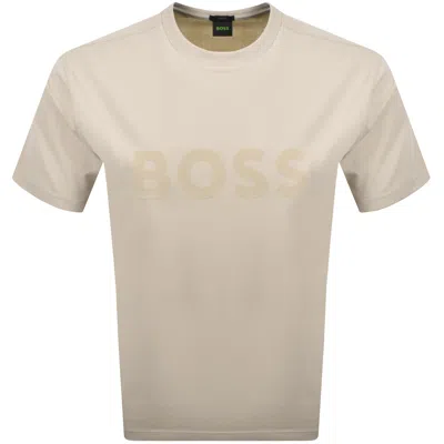 Boss Athleisure Boss Iconic Logo T Shirt Beige In Neutral