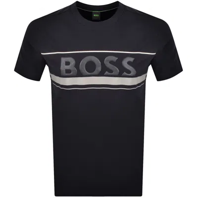 Boss Athleisure Boss Iconic Zone T Shirt Navy In Black